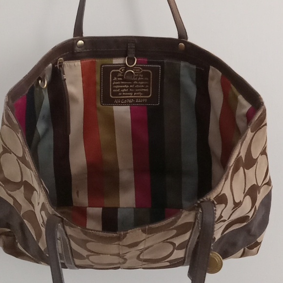 Coach signature stripe large tote bag - Picture 8 of 9